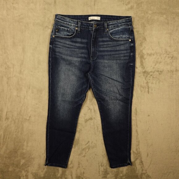 KanCan Denim - Kancan Jeans Curvy High Rise Ankle Skinny Women's 31 Dark Wash Blue Denim